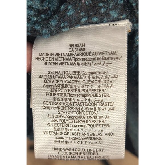 BCBGeneration Womens Top Teal Knit Sweater Blouse Cold Shoulder Size Medium - Picture 16 of 16